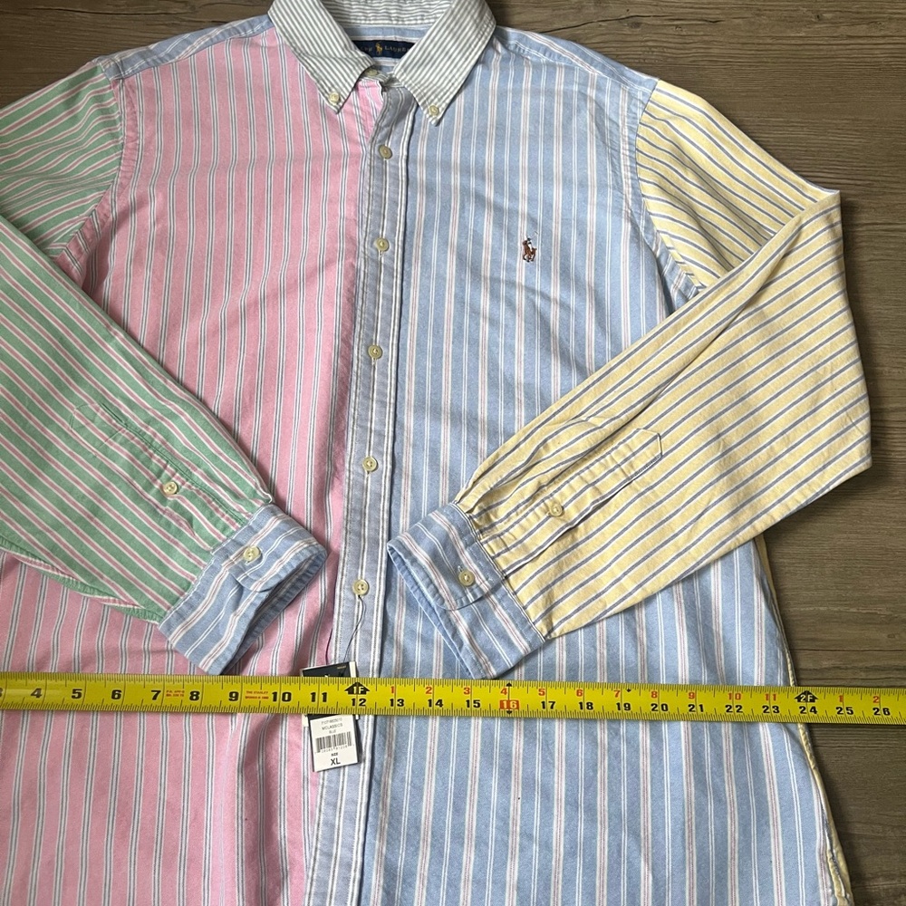 NWT Mens Ralph Lauren Multi Color Striped Button Down Oxford Shirt Sz XL - Picture 7 of 9
